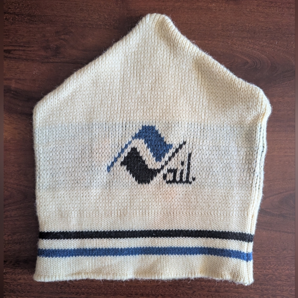 Vintage Colorado Ski Lodge "Vail" Beanie 100% VIRGIN WOOL